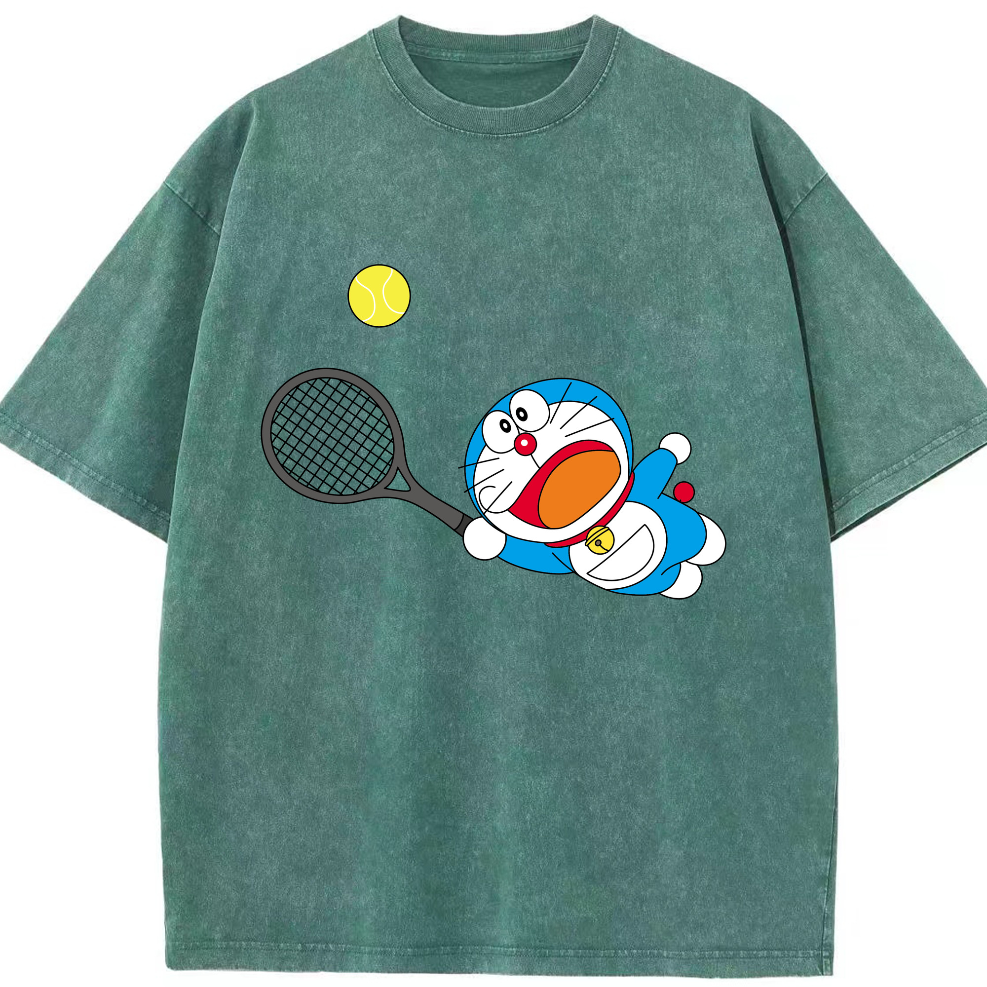 （画像用） ドラえもん Doraemon 綿100% ヴィンテージ風 半袖Tシャツ（フロントプリント）